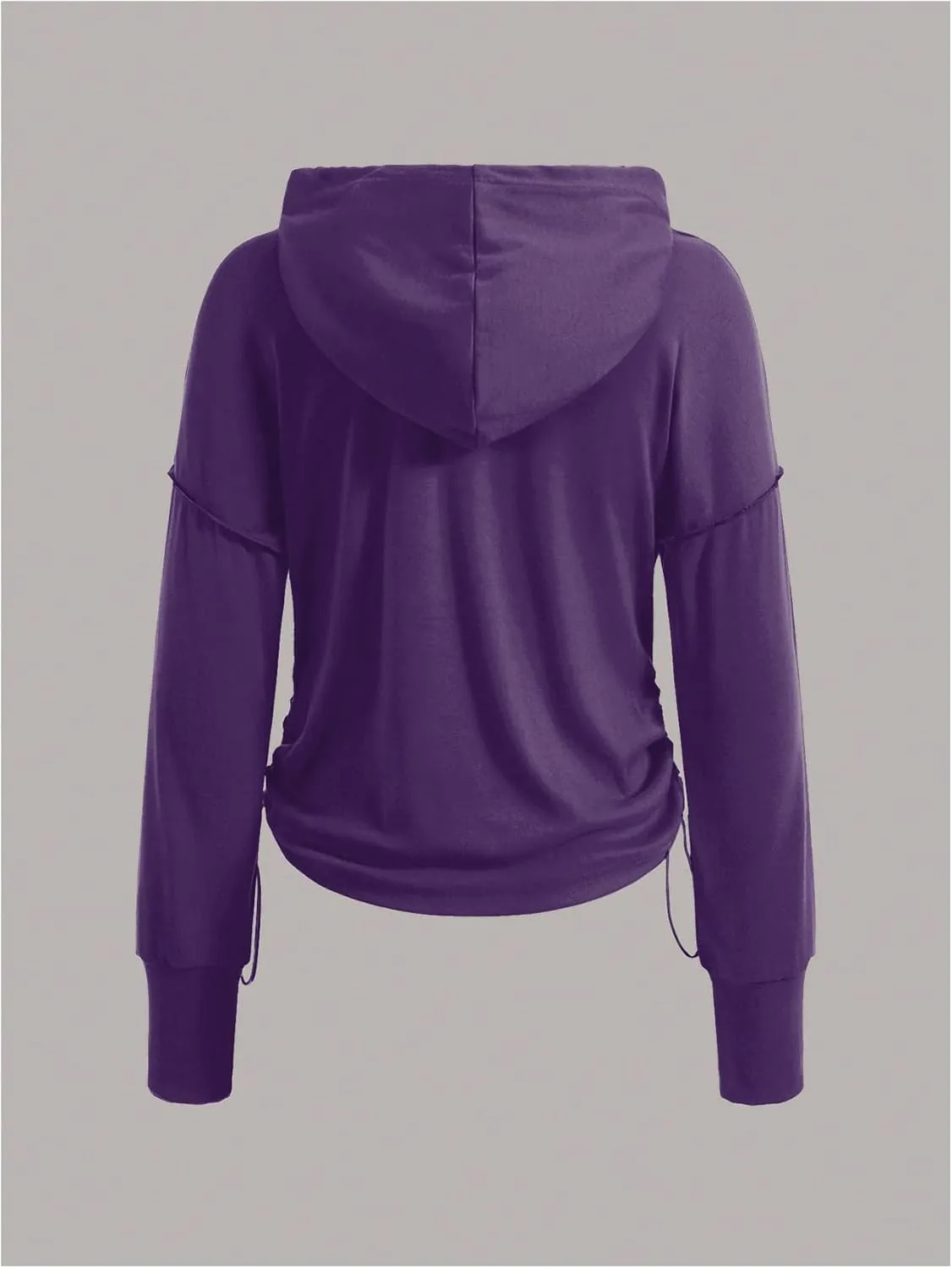 SOLY HUX Women's Cut Out Hoodie Long Sleeve Drawstring Hooded Sweatshirt Athletic Workout Pullover Tops