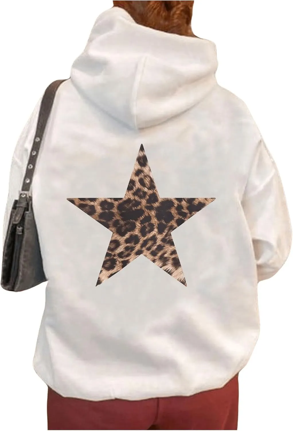 SOLY HUX Women's Oversized Hoodies Graphic Leopard Print Drawstring Long Sleeve Sweatshirt Pullover Top