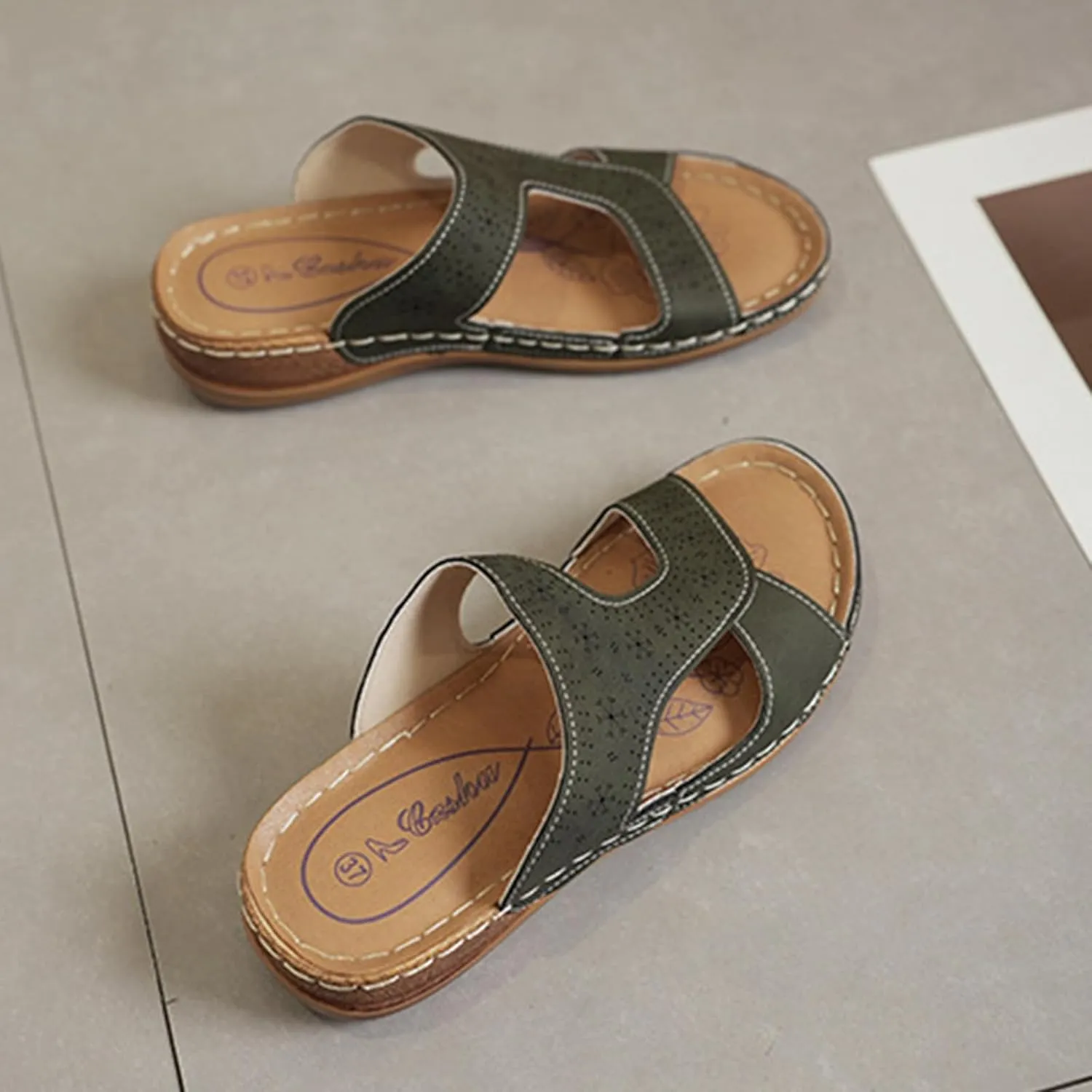 Summer Sandals for Women 2025 with Arch Support Dress Sandals Platform Shoes Slip on Sandal Open Toe Shoes Comfortable Dressy Sandal Soft & Stylish Wedge Slippers for Women 2025