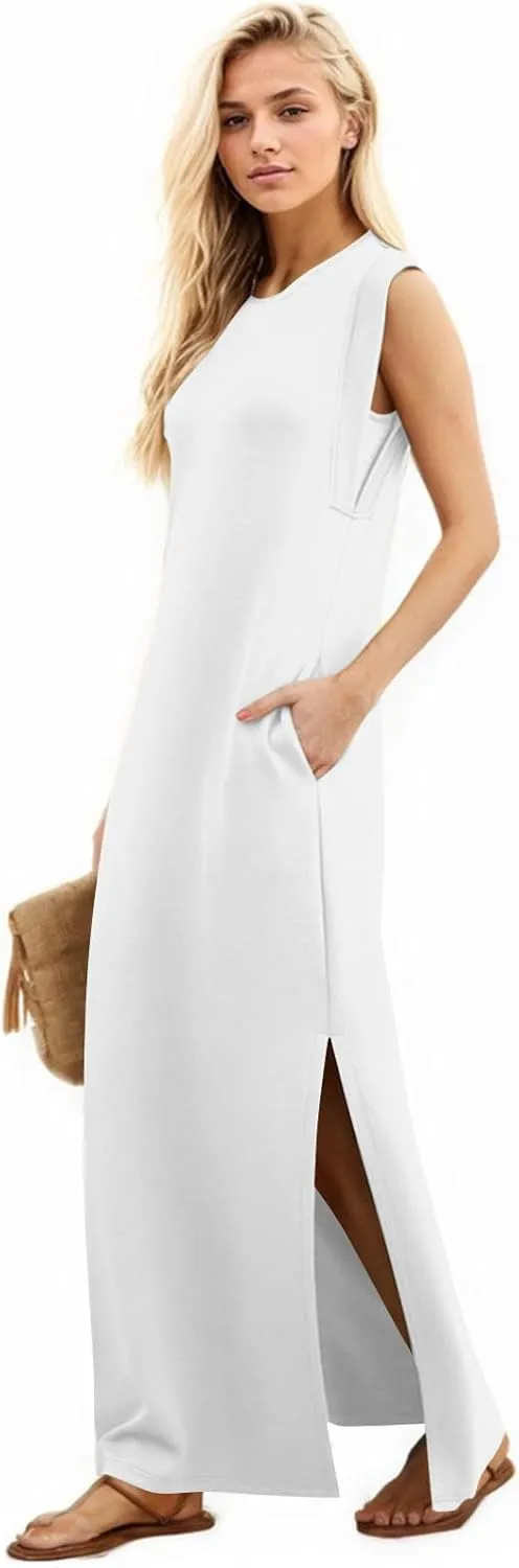 Summer Swim Plus Size Sundress Womens Tanks Loose Fit Solid Dress Women
