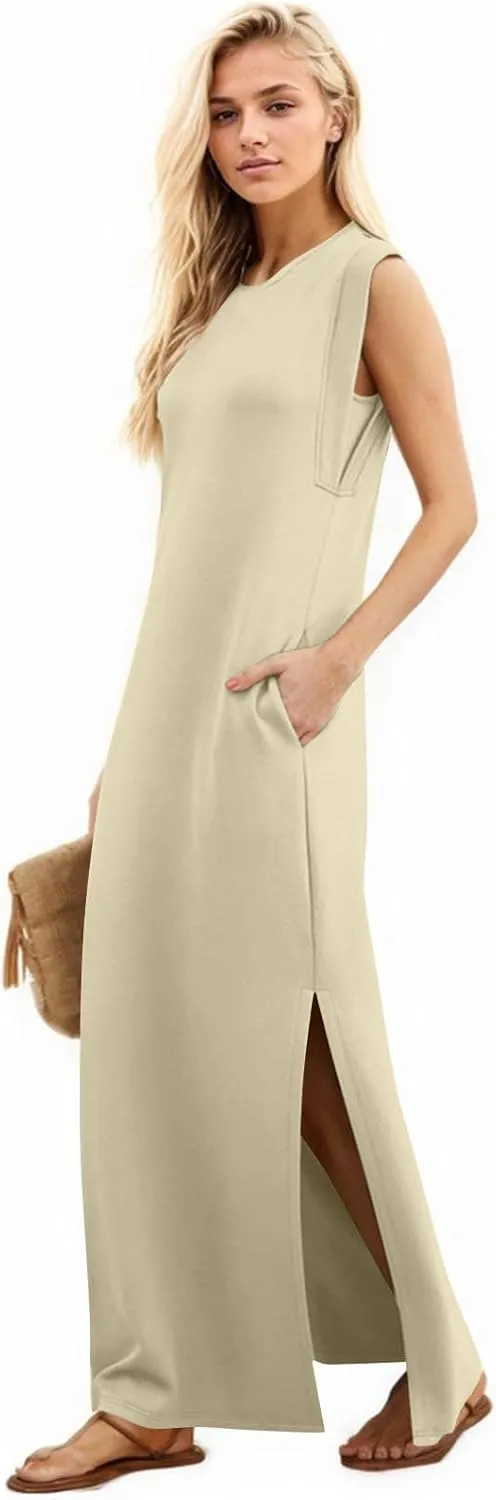 Summer Swim Plus Size Sundress Womens Tanks Loose Fit Solid Dress Women