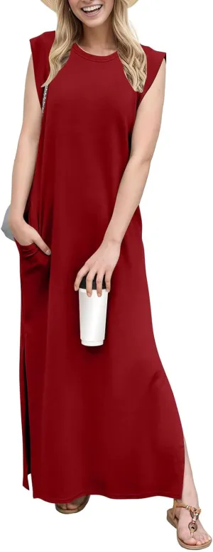 Summer Swim Plus Size Sundress Womens Tanks Loose Fit Solid Dress Women