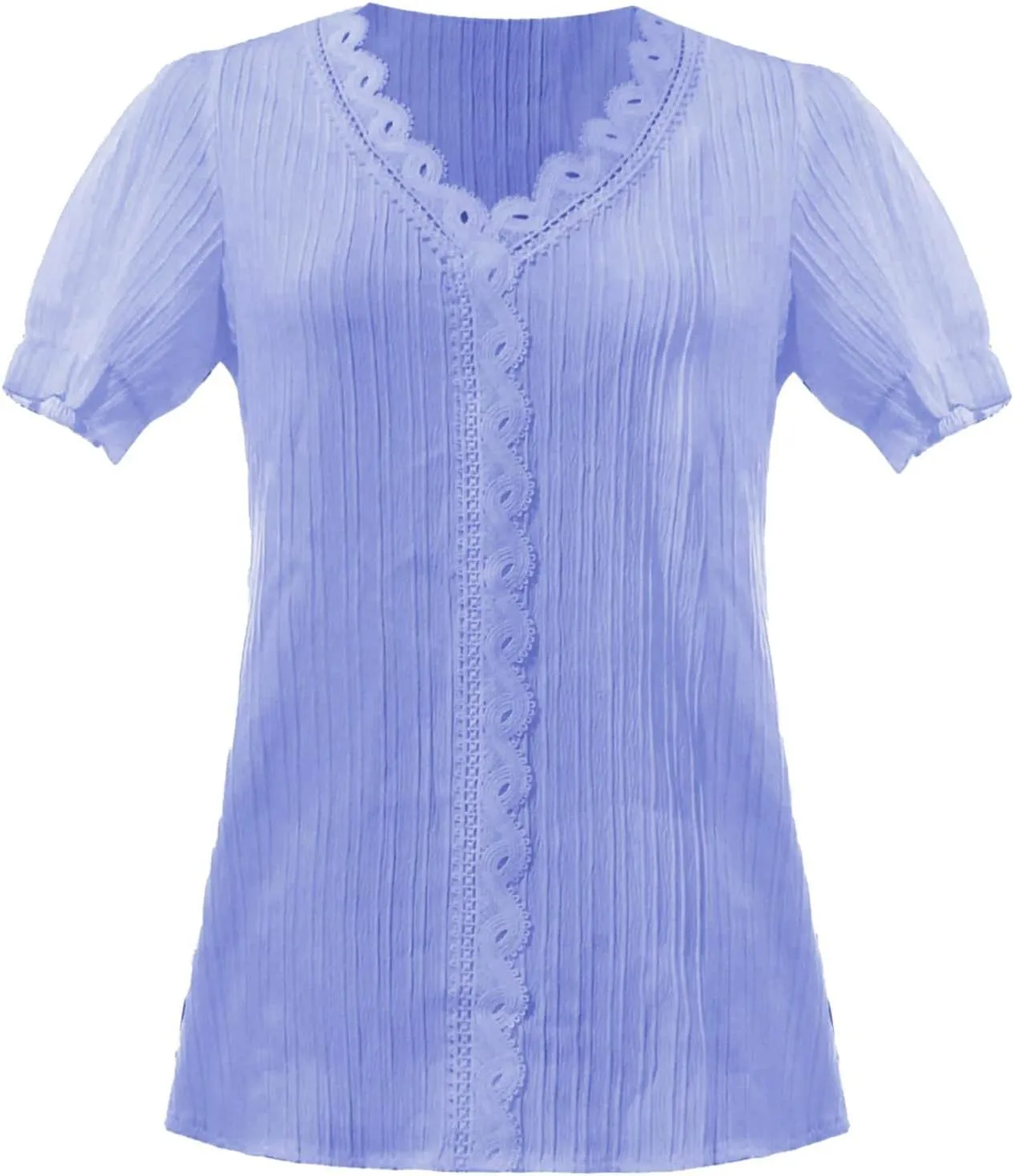 Summer Tops for Women Lace Crochet Embroidery Vneck T Shirts Dressy Casual Short Sleeve Elegant Work Blouses