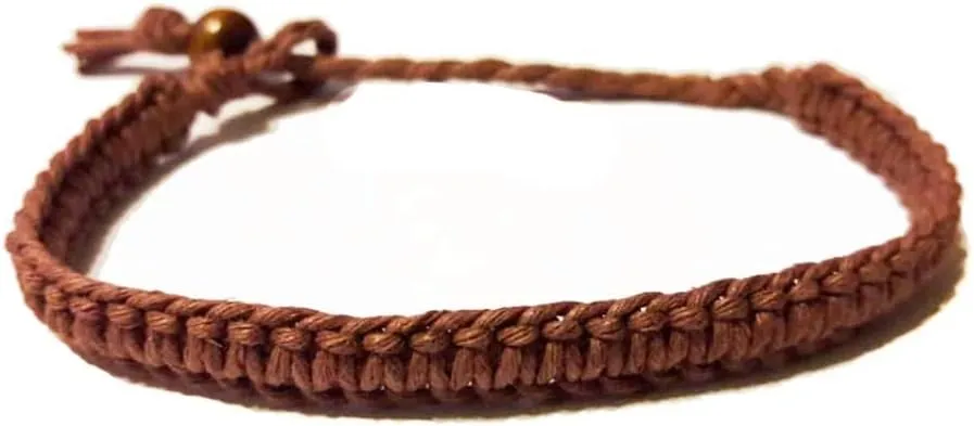 Surfer Hawaiian Adjustable Hemp Anklet Hemp Bracelet - Handmade
