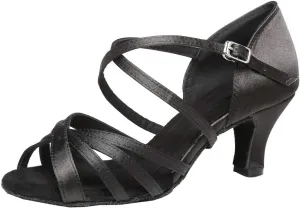 SWDZM Women's Latin Dance Shoes Satin Professional Ballroom Salsa Practice Performance Dance Shoes,Model-YCL351
