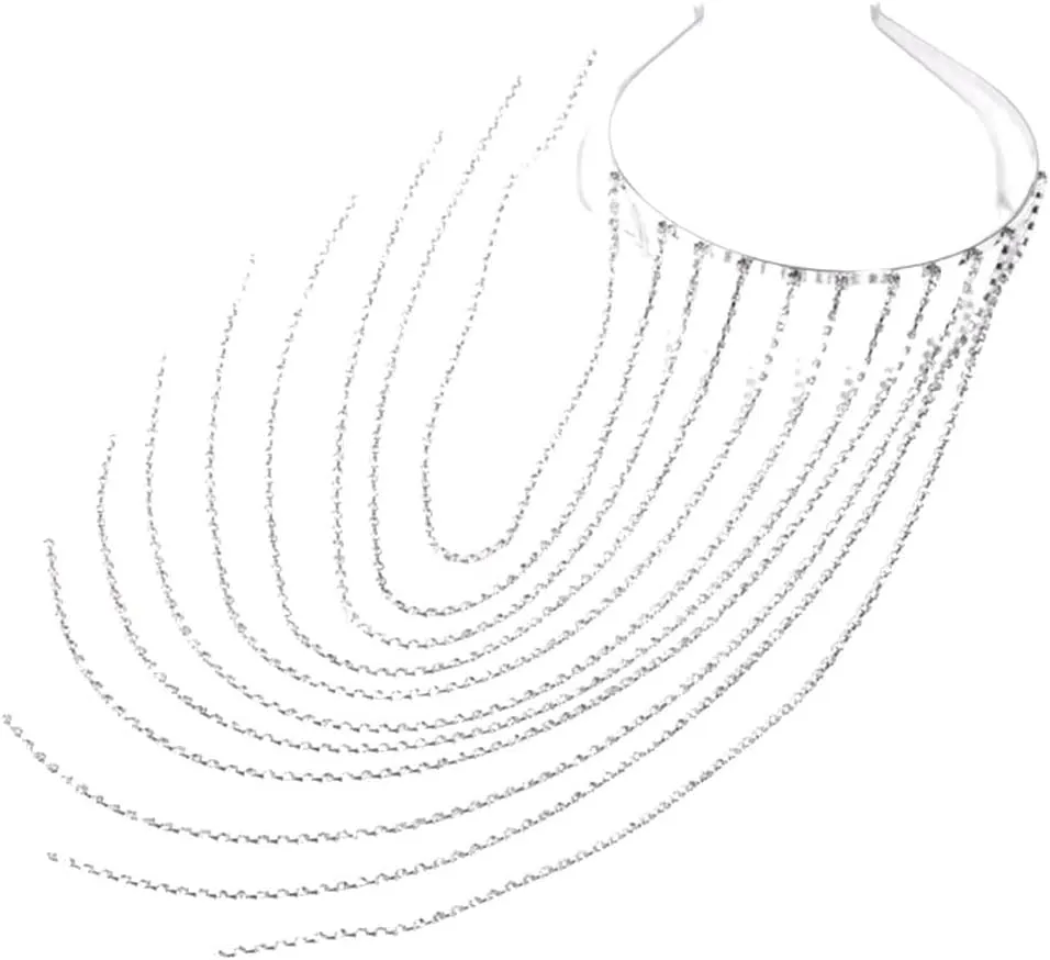 Tassel Headband Female Long Tassel Rhinestone Hair Chain Headband Hair Hair Bands for Women