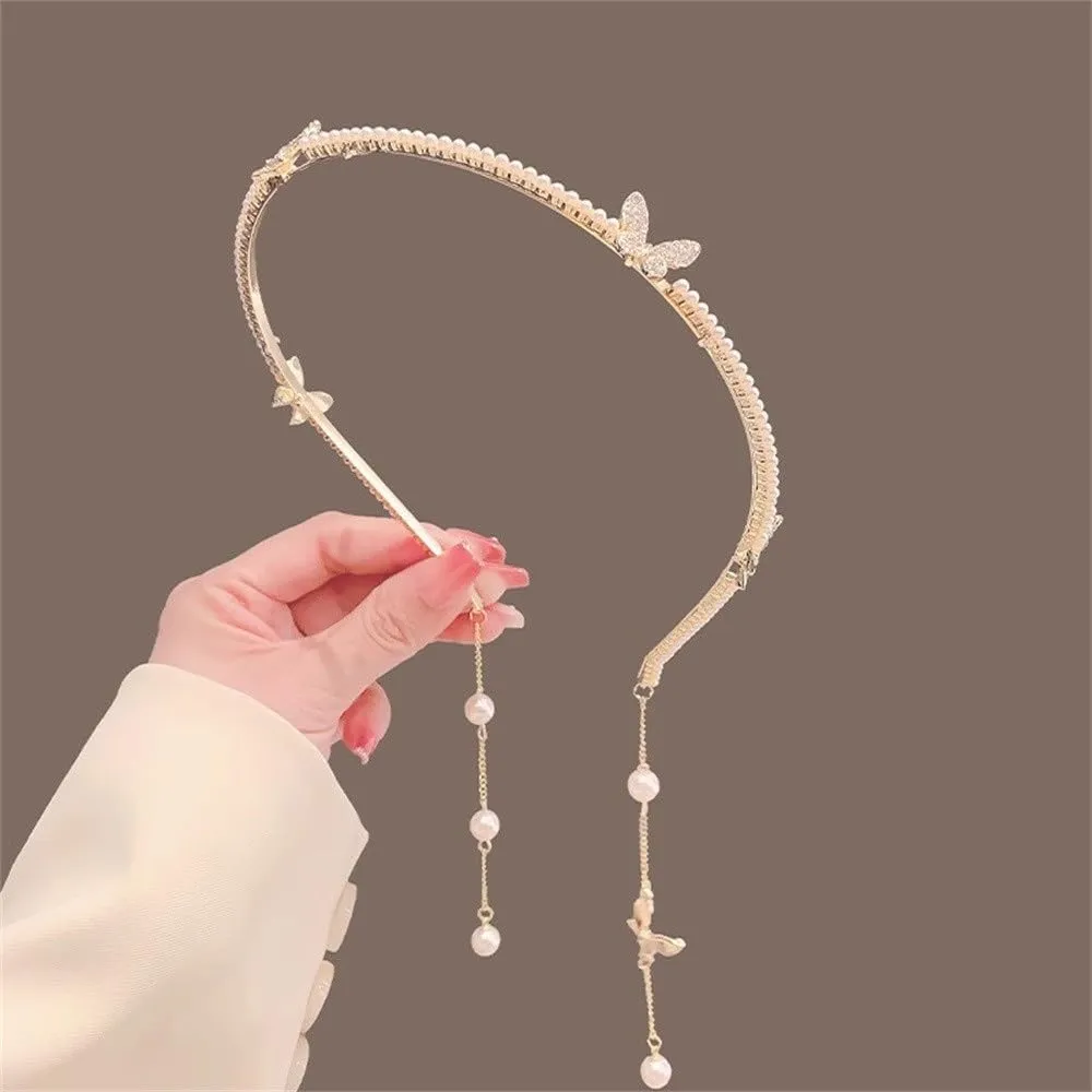 Tassel Headband Women Rhinestone Headband Outside Departure Clip Hair Hair Bands for Women