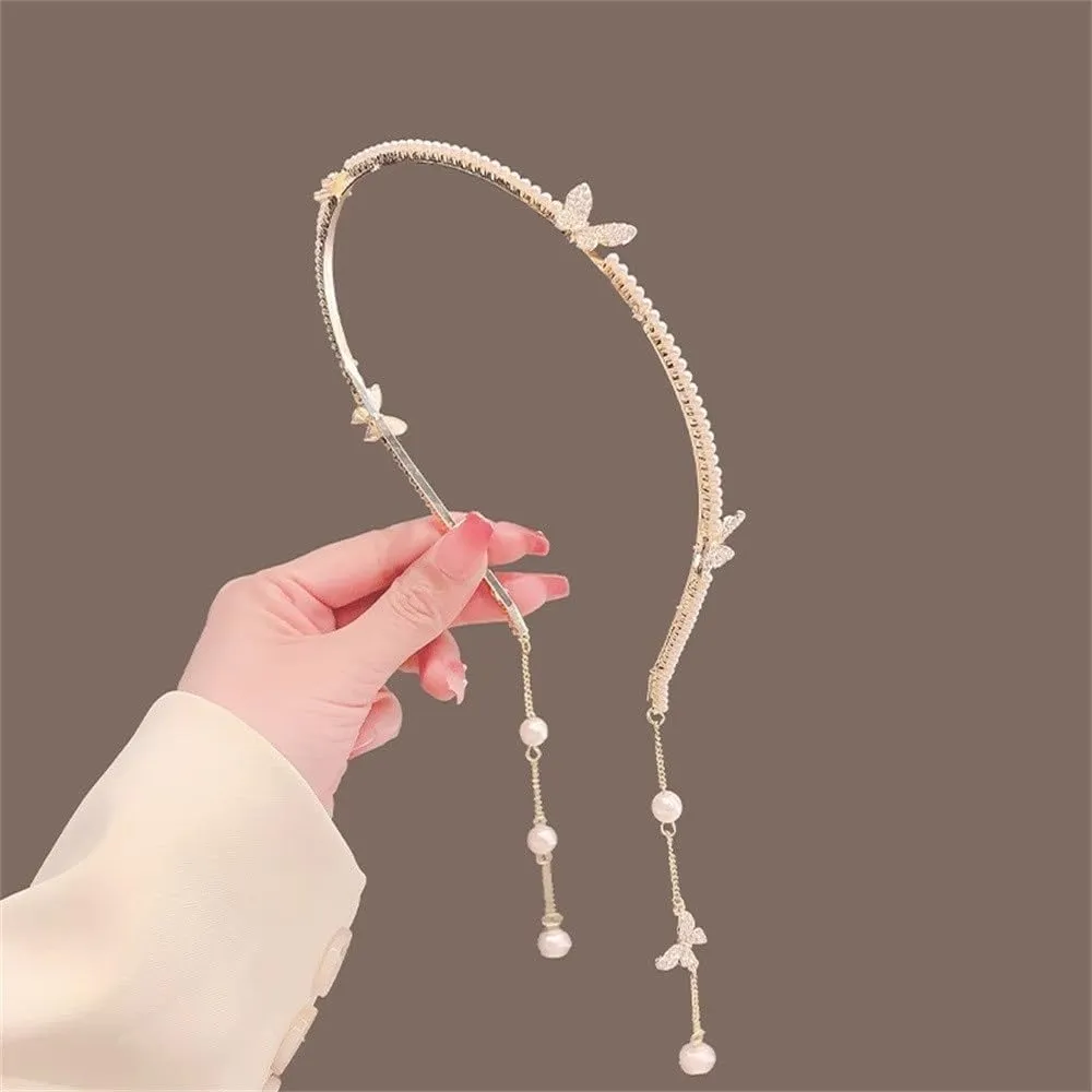 Tassel Headband Women Rhinestone Headband Outside Departure Clip Hair Hair Bands for Women