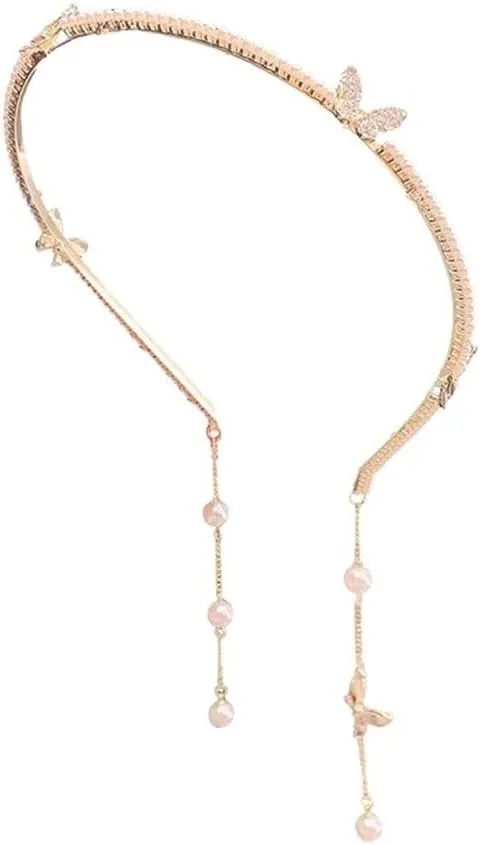 Tassel Headband Women Rhinestone Headband Outside Departure Clip Hair Hair Bands for Women