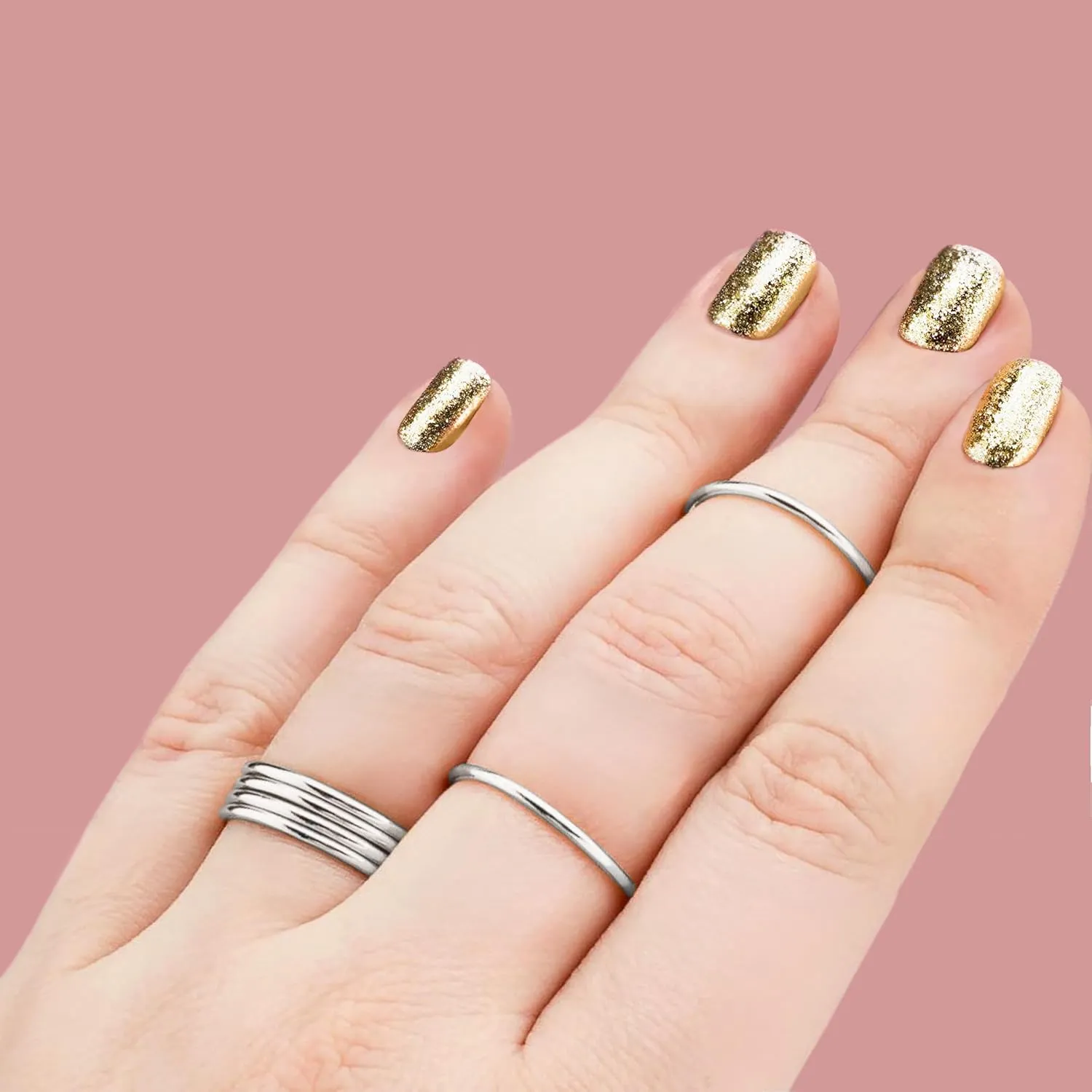 Thin Smooth Stacking 1mm Skinny Ring in Silver, Gold, or Rose Gold | Comfort Fit | Sizes 4-10 (8.5, 925 Sterling Silver)