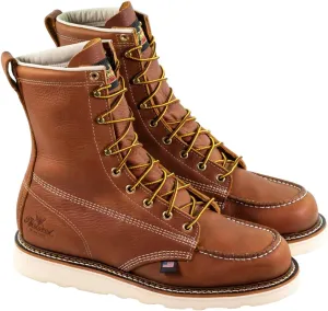 Thorogood American Heritage 8 Moc Toe Work Boots for Men Made with Full-Grain Leather, Soft Toe, Slip-Resistant Wedge Outsole and Comfort Footbed; EH Rated