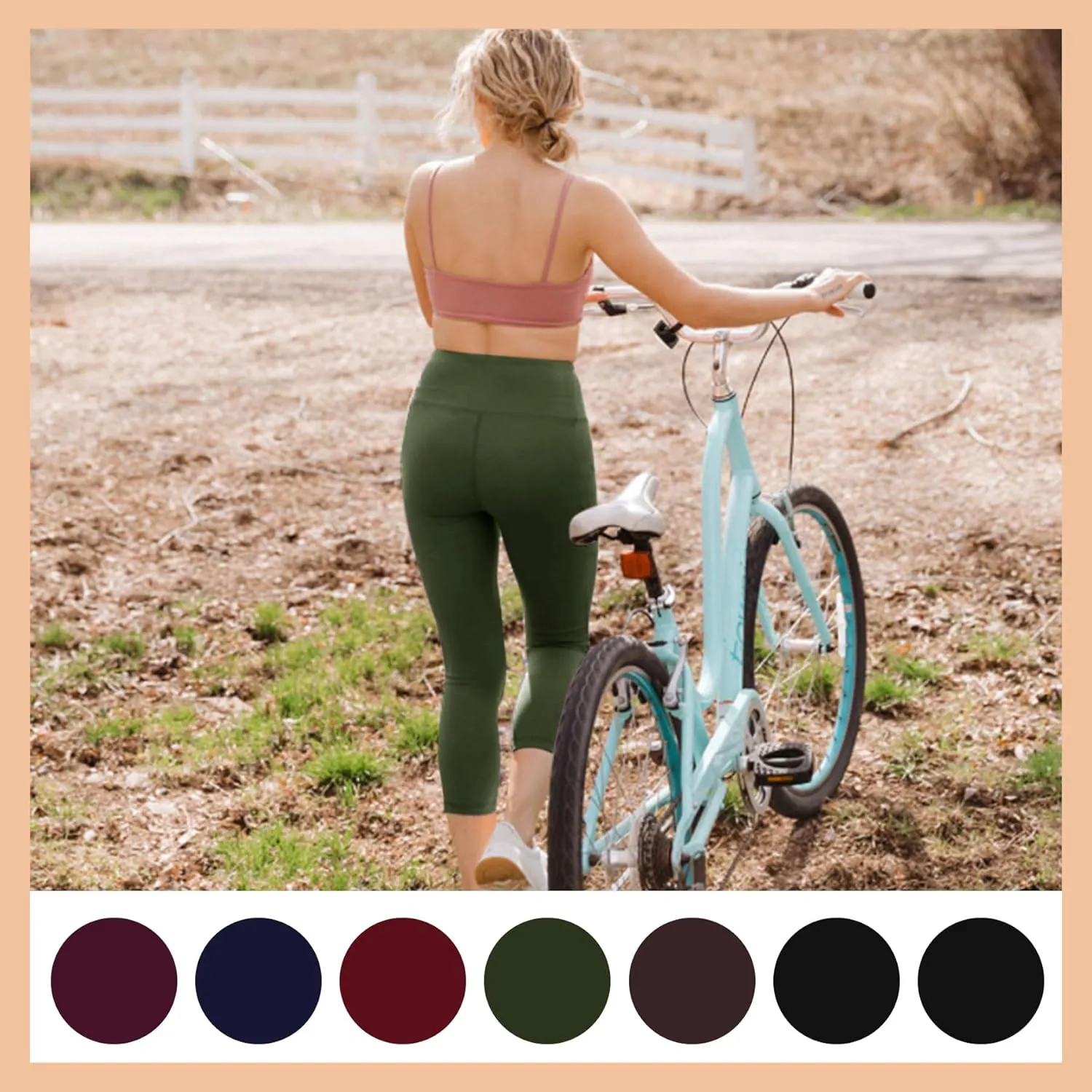 TNNZEET 7 Pack Leggings for Women - High Waisted Yoga Pants with Pockets Black Leggings Women Full Length & Capri