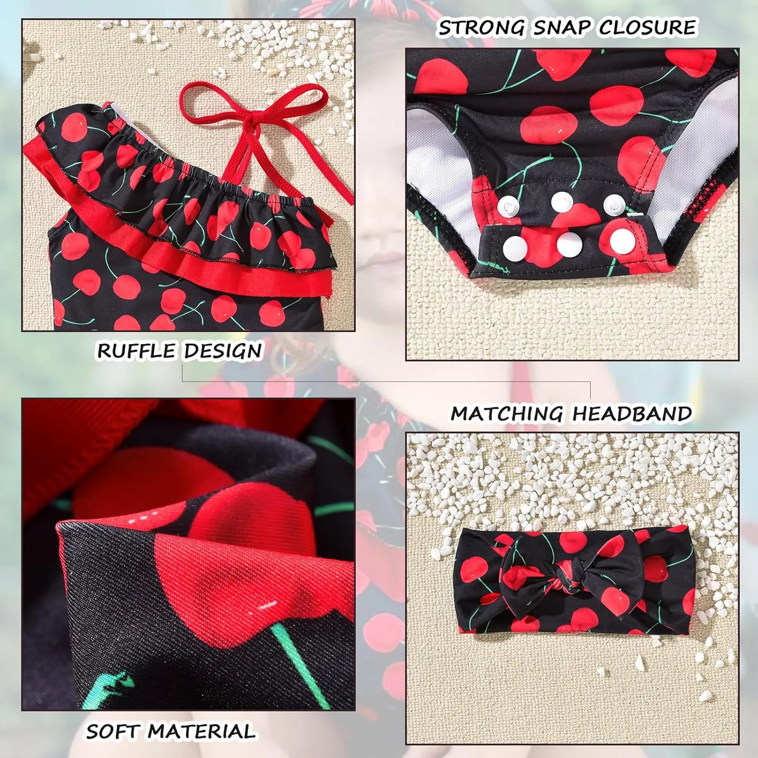 Toddler Baby Girls Ruffles Bikini One Piece Swimsuits Floral Off Shoulder Swimwear Beach Bathing Suit