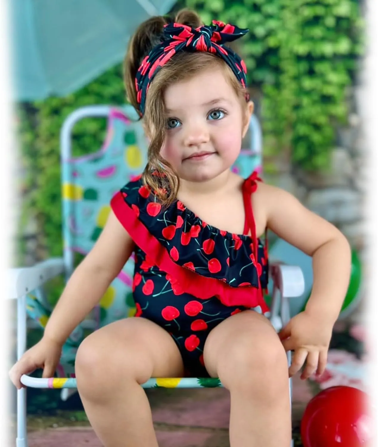 Toddler Baby Girls Ruffles Bikini One Piece Swimsuits Floral Off Shoulder Swimwear Beach Bathing Suit