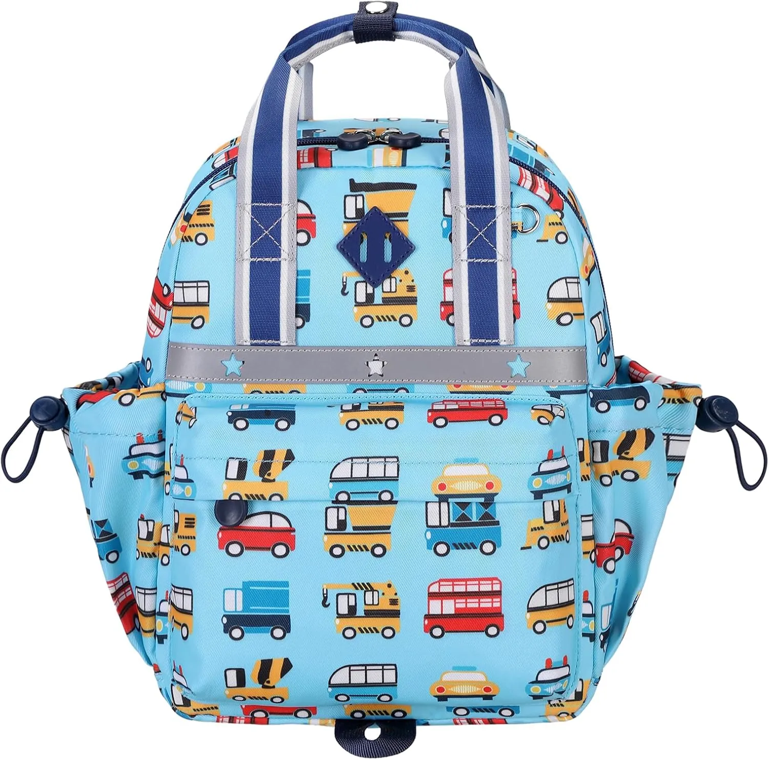 Toddler Backpack for Boys 2-4 Mini Diaper Daycare Bag Preschool Kids Bookbag for Kindergarten Elementary School Travel, Blue Cars