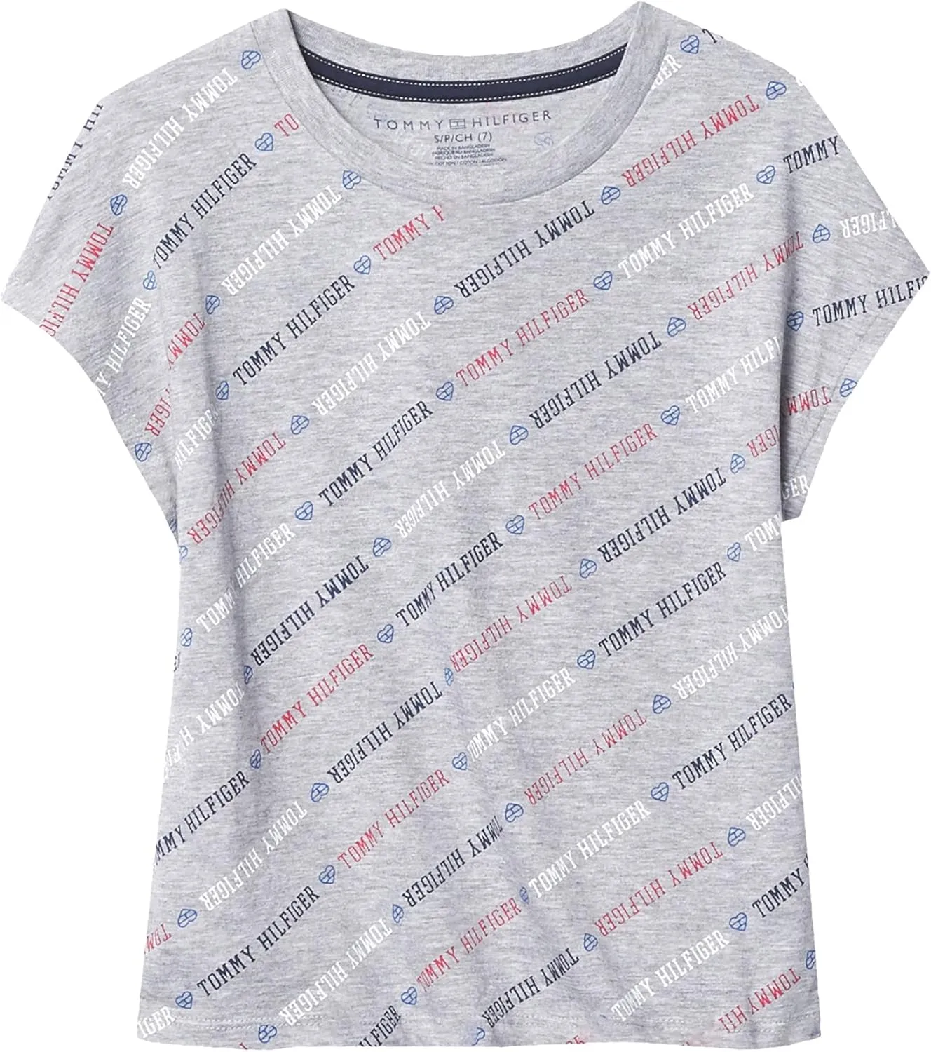 Tommy Hilfiger Girl's Short Sleeve Cotton Graphic Print Tagless Interior T-Shirt