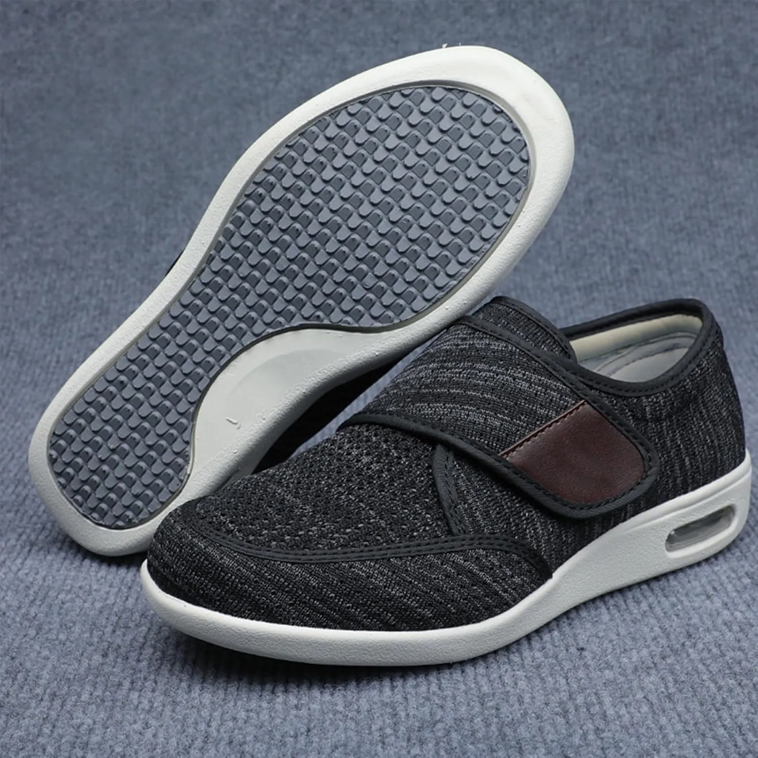 TOSOFT Men's Comfort And Cushiony Diabetic Shoes Wide Feet Flats Orthopedic Slippers Walking Shoes For Elderly Men Sneakers