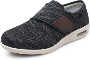TOSOFT Men's Comfort And Cushiony Diabetic Shoes Wide Feet Flats Orthopedic Slippers Walking Shoes For Elderly Men Sneakers