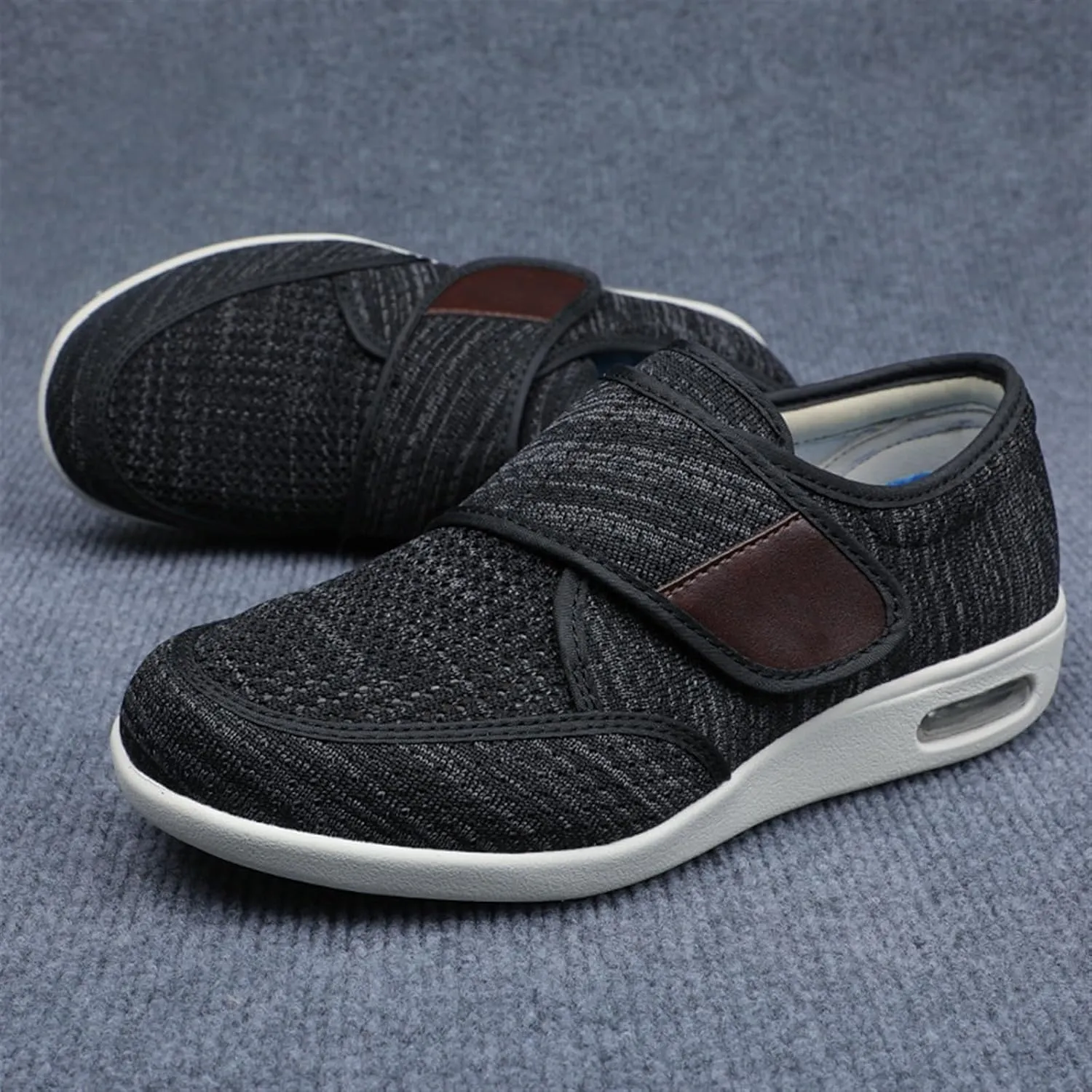 TOSOFT Men's Comfort And Cushiony Diabetic Shoes Wide Feet Flats Orthopedic Slippers Walking Shoes For Elderly Men Sneakers