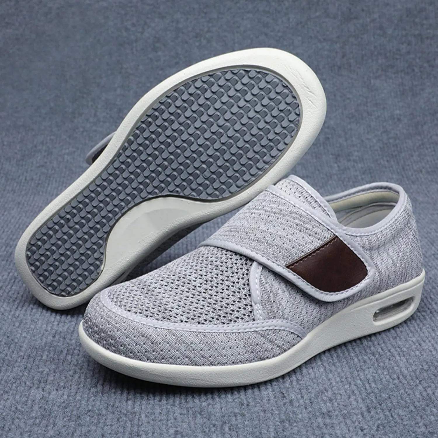 TOSOFT Men's Comfort And Cushiony Diabetic Shoes Wide Feet Flats Orthopedic Slippers Walking Shoes For Elderly Men Sneakers