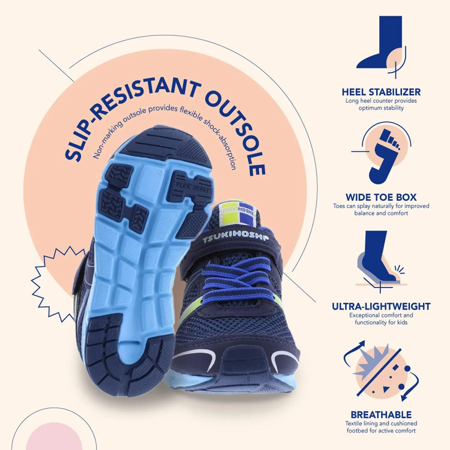 TSUKIHOSHI Unisex-Child Velocity Sneaker