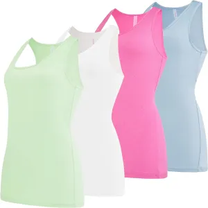 Ultra Performance Womens Athletic Workout Tank Tops 4 Pack Women's Running Shirts Casual Loose fit Gym Tanks for Women