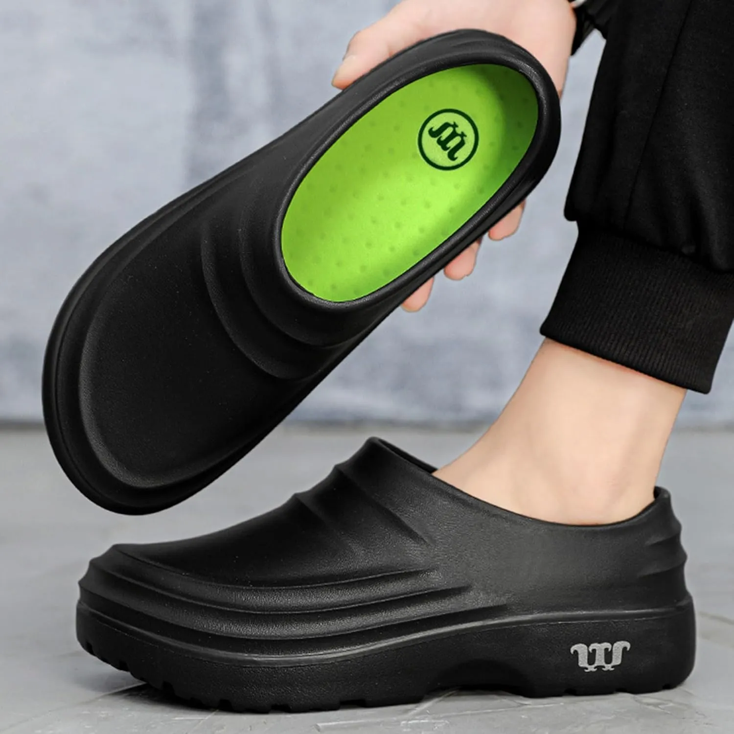 Unisex Armadillo Chef Shoes Non-Slip Oil Resistant Kitchen Work Clogs, Breathable Waterproof Lightweight Safety