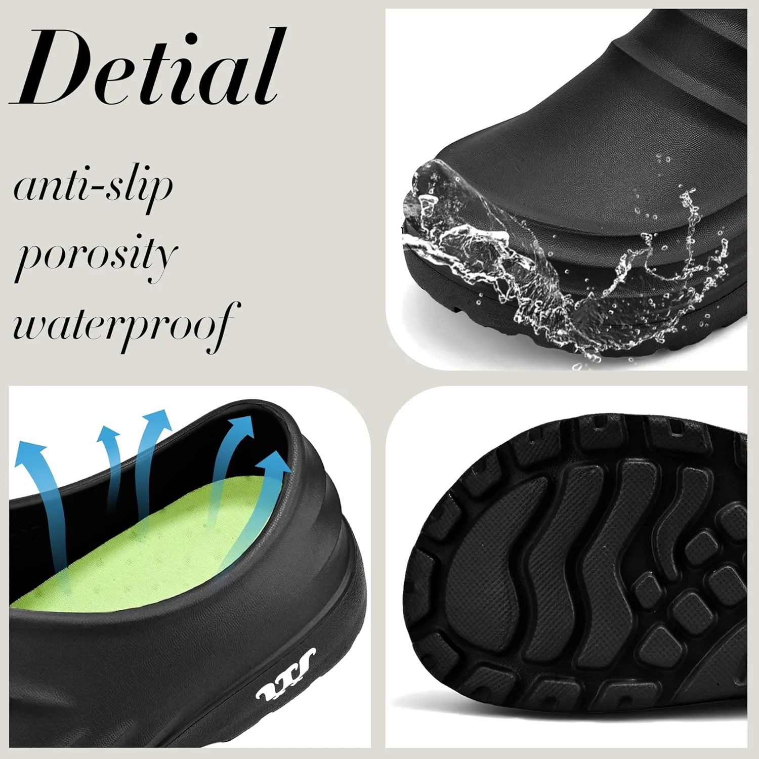 Unisex Armadillo Chef Shoes Non-Slip Oil Resistant Kitchen Work Clogs, Breathable Waterproof Lightweight Safety