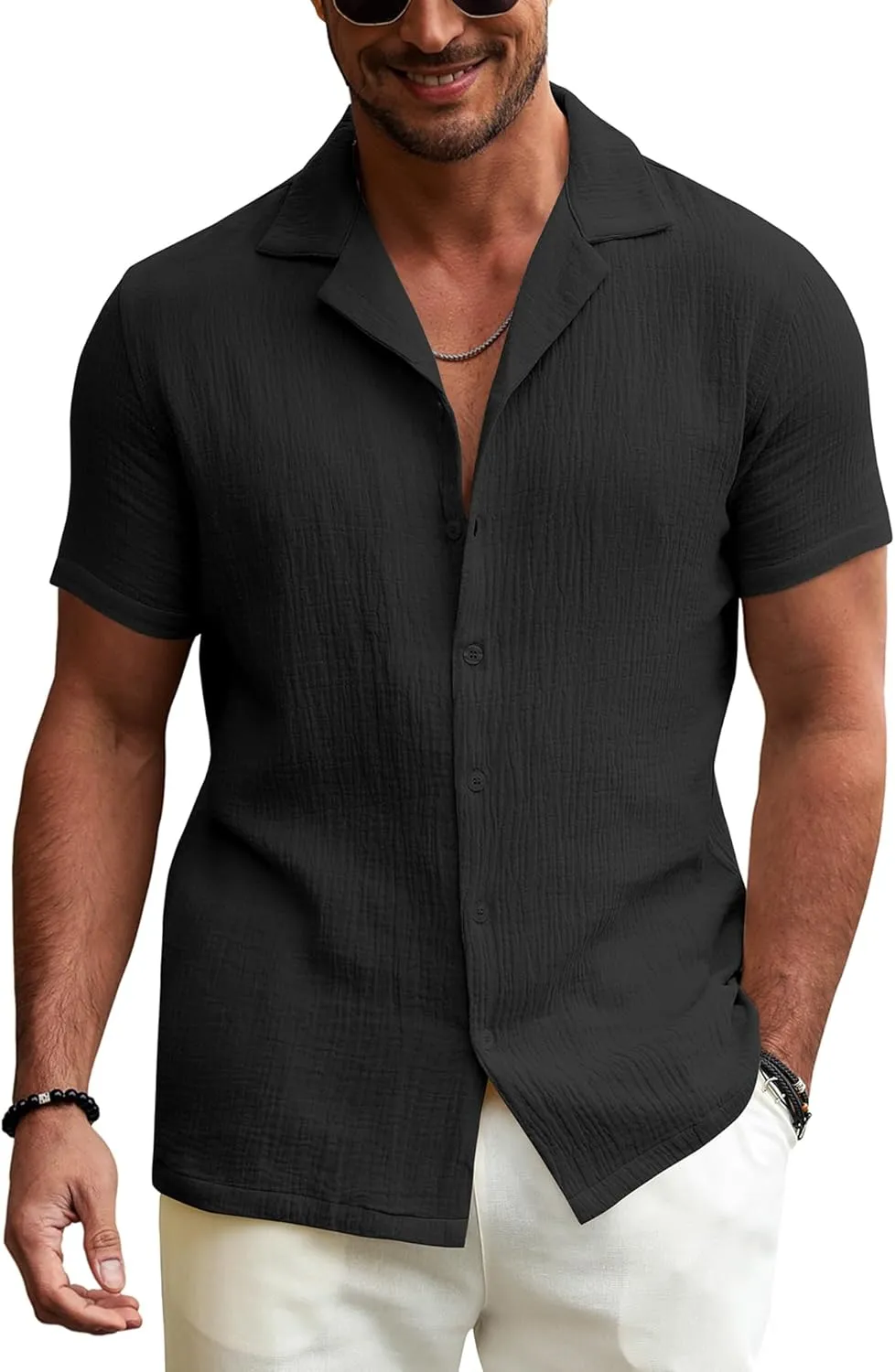 URRU Men's Shirts Short Sleeve Button Down Tropical Holiday Beach Hawaiian Shirts