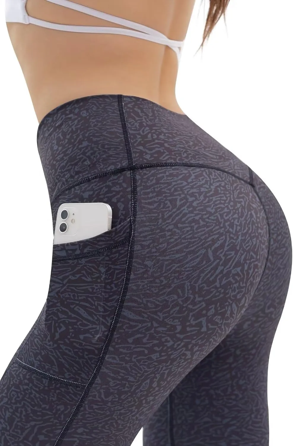 Vertvie Women's High Waisted Leggings Crossover V Waist Butt Lift Yoga Pants Athletic Tummy Control Workout Leggings