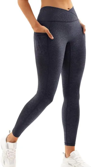 Vertvie Women's High Waisted Leggings Crossover V Waist Butt Lift Yoga Pants Athletic Tummy Control Workout Leggings