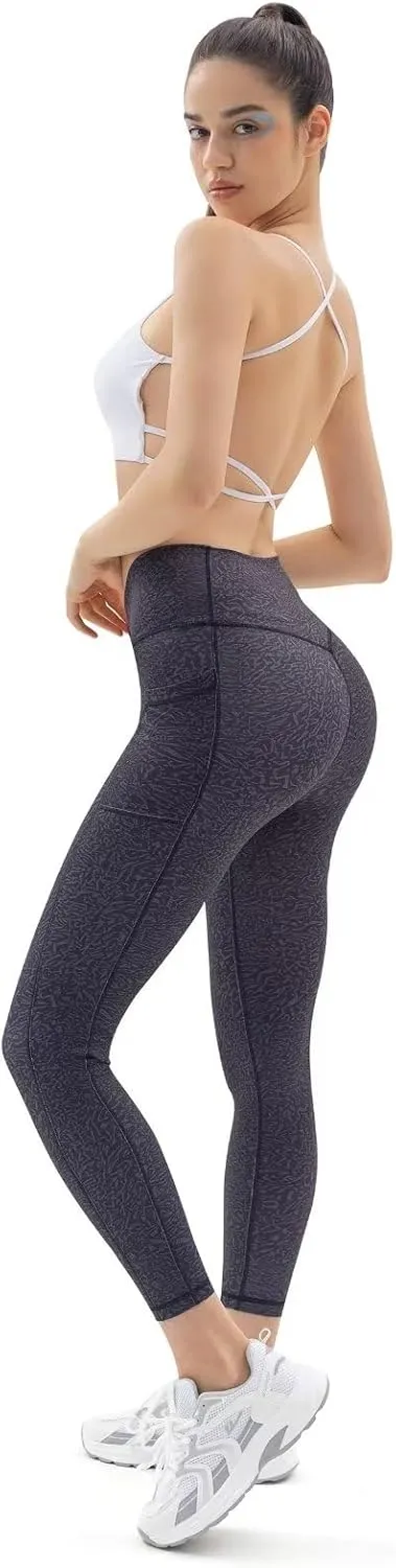 Vertvie Women's High Waisted Leggings Crossover V Waist Butt Lift Yoga Pants Athletic Tummy Control Workout Leggings
