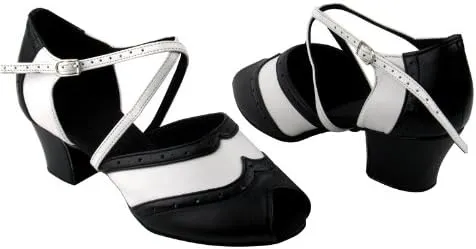 Very Fine Ladies Women Ballroom Dance Shoes from C6035 Black & White 1.6" Cuban Heel