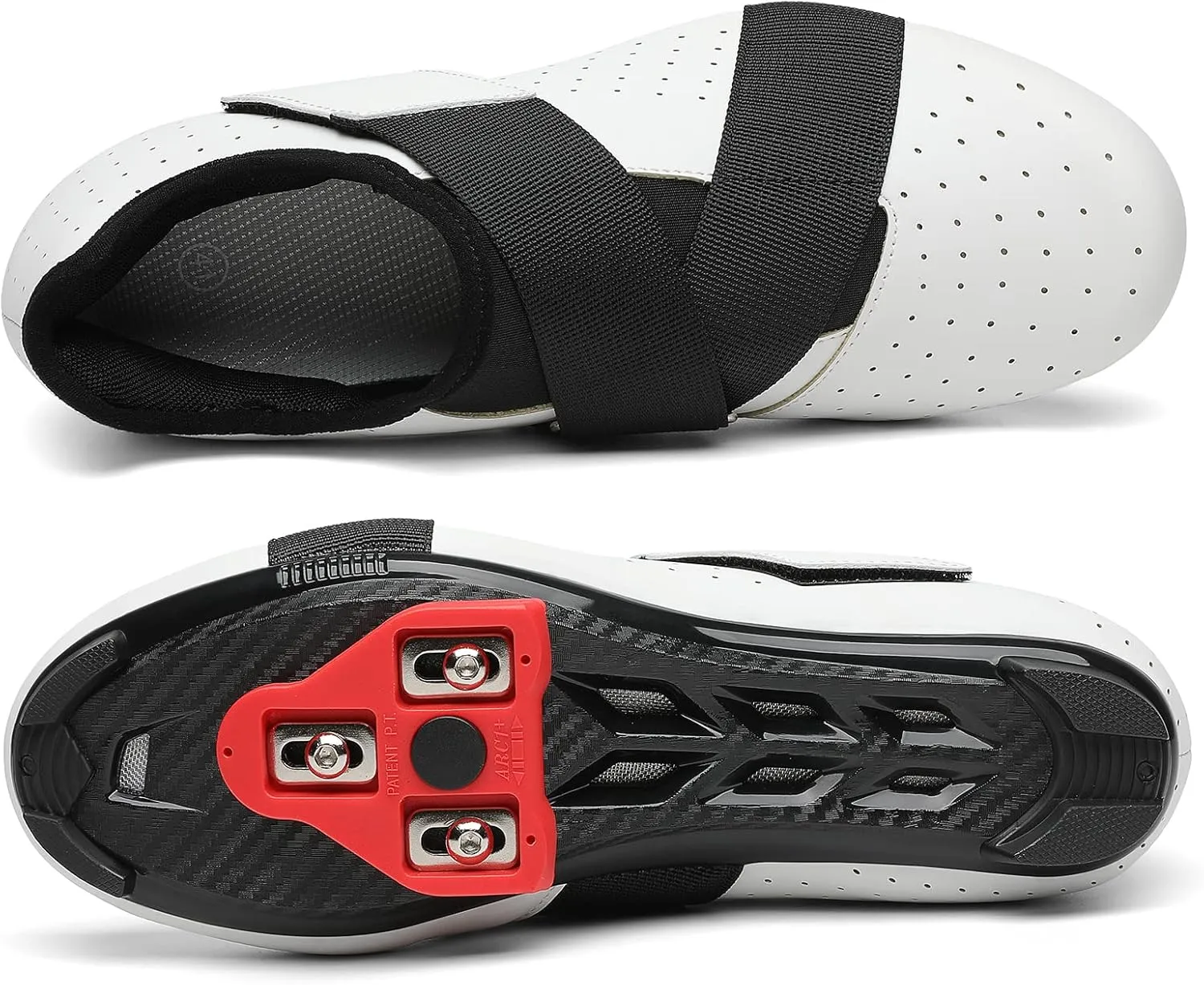VikoViren Unisex Cycling Shoes Compatible with Peloton Bike with Single Hook & Loop Strap and Delta Cleats Included Perfect for Indoor Road Riding Bike Shoes for Men Women