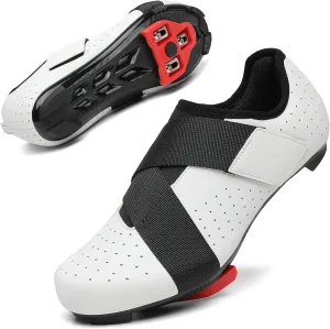 VikoViren Unisex Cycling Shoes Compatible with Peloton Bike with Single Hook & Loop Strap and Delta Cleats Included Perfect for Indoor Road Riding Bike Shoes for Men Women