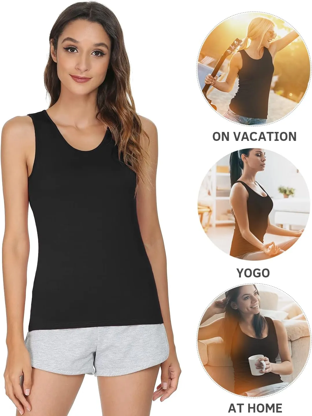 Vislivin Womens Supersoft Camisole Stretch Casual Tank Tops