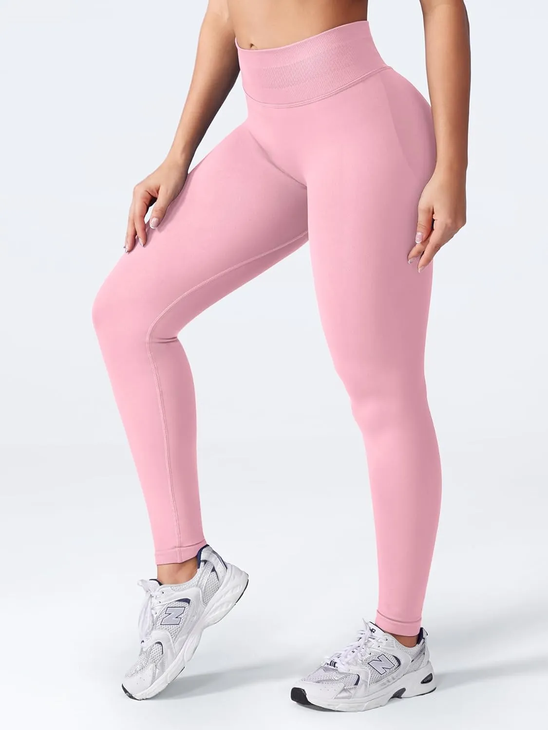 VOYJOY Women Seamless Impact Leggings Scrunch Workout Leggings Medium Waist Tummy Control Butt Lifting Gym Yoga Pants
