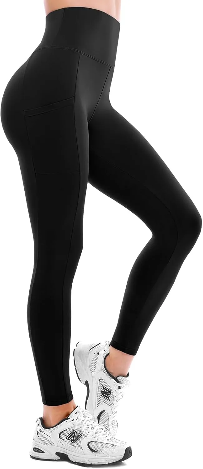 Walifrey Leggings with Pockets for Women 2 Packs,Women's High Waisted Yoga Leggings Gym for Workout