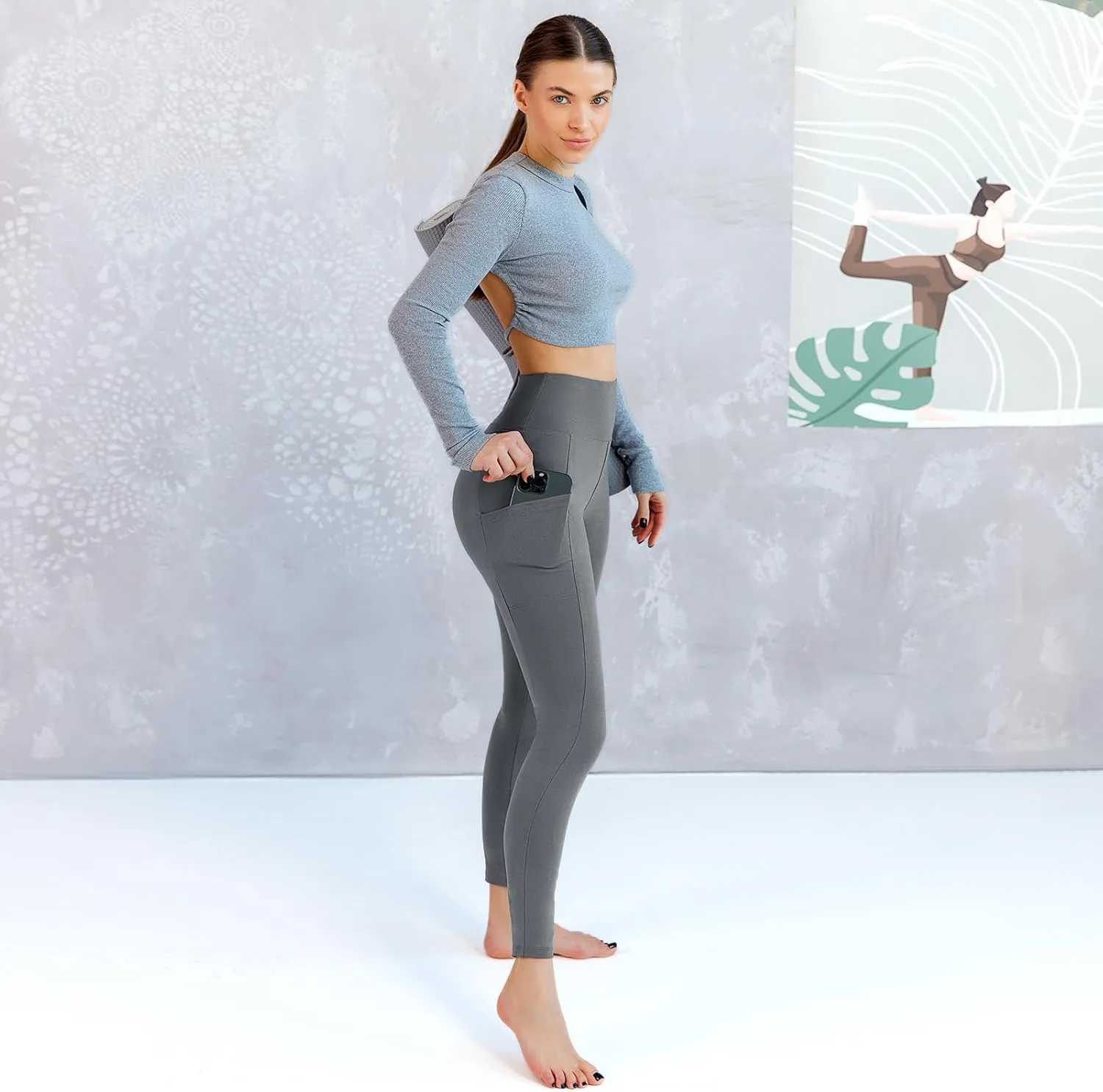 Walifrey Leggings with Pockets for Women, High Waisted Buttery Soft Womens Leggings for Gym Yoga Workout