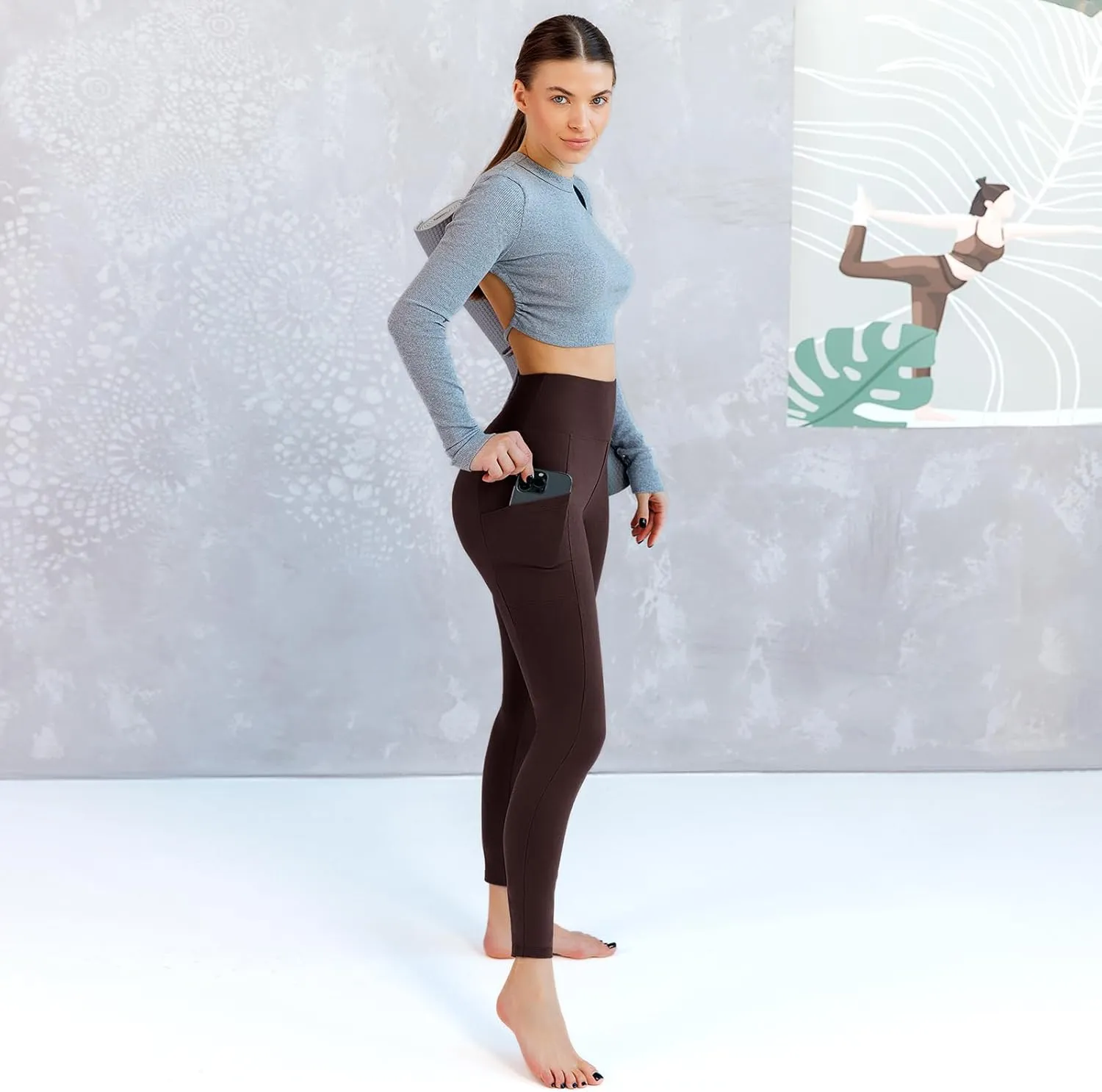 Walifrey Leggings with Pockets for Women, High Waisted Buttery Soft Womens Leggings for Gym Yoga Workout