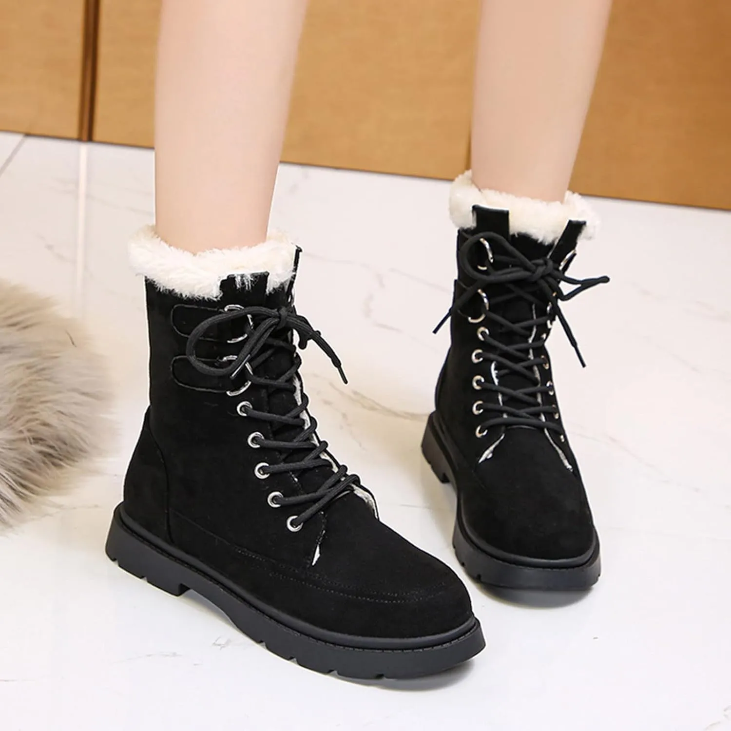 Waterproof Snow Boots for Women Womens Size 8.5 Snow Boot Winter Boots Waterproof Snow Fur Boots Heels for Women Winter Botas De Frio Para Mujer Elegantes Largas