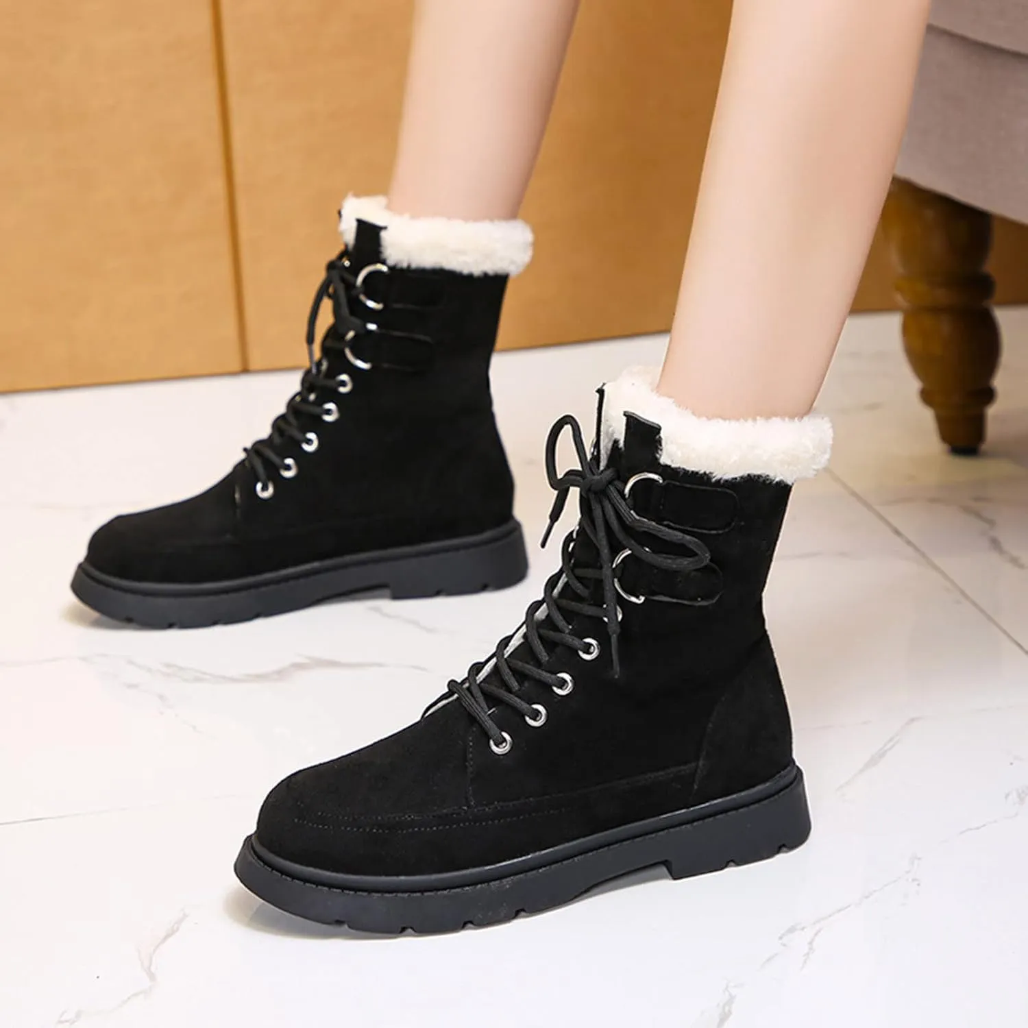 Waterproof Snow Boots for Women Womens Size 8.5 Snow Boot Winter Boots Waterproof Snow Fur Boots Heels for Women Winter Botas De Frio Para Mujer Elegantes Largas