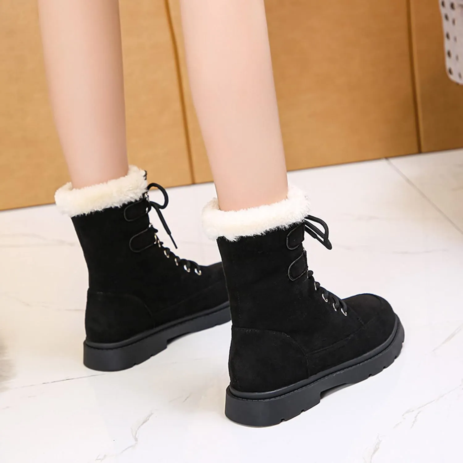 Waterproof Snow Boots for Women Womens Size 8.5 Snow Boot Winter Boots Waterproof Snow Fur Boots Heels for Women Winter Botas De Frio Para Mujer Elegantes Largas