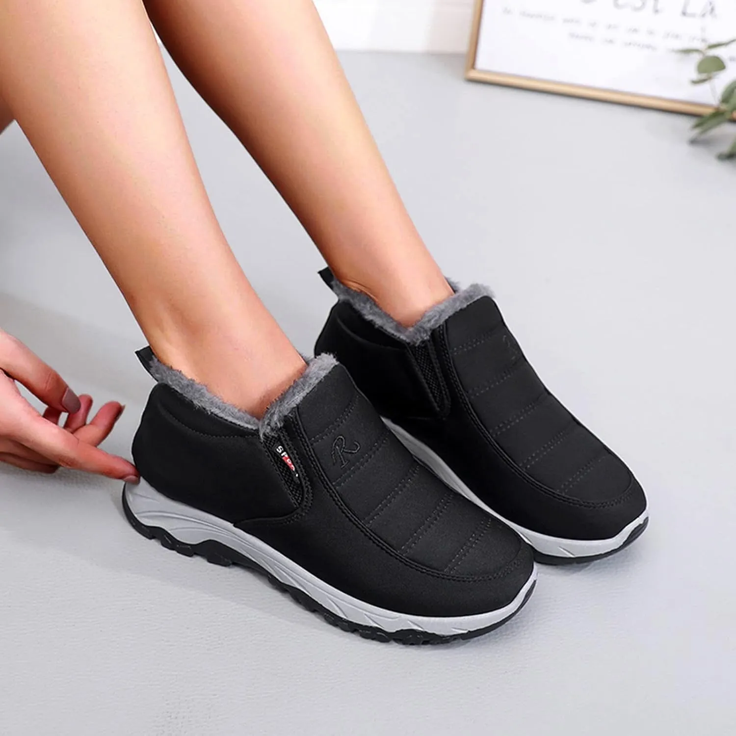 Winter Boots for Women Fashion Waterproof Winter Boots for Women Womens Snow Boots Wide Calf Winter Boots Womens Size 8.5 Women Warm Fur Lined Snow Boots Waterproof Shoes
