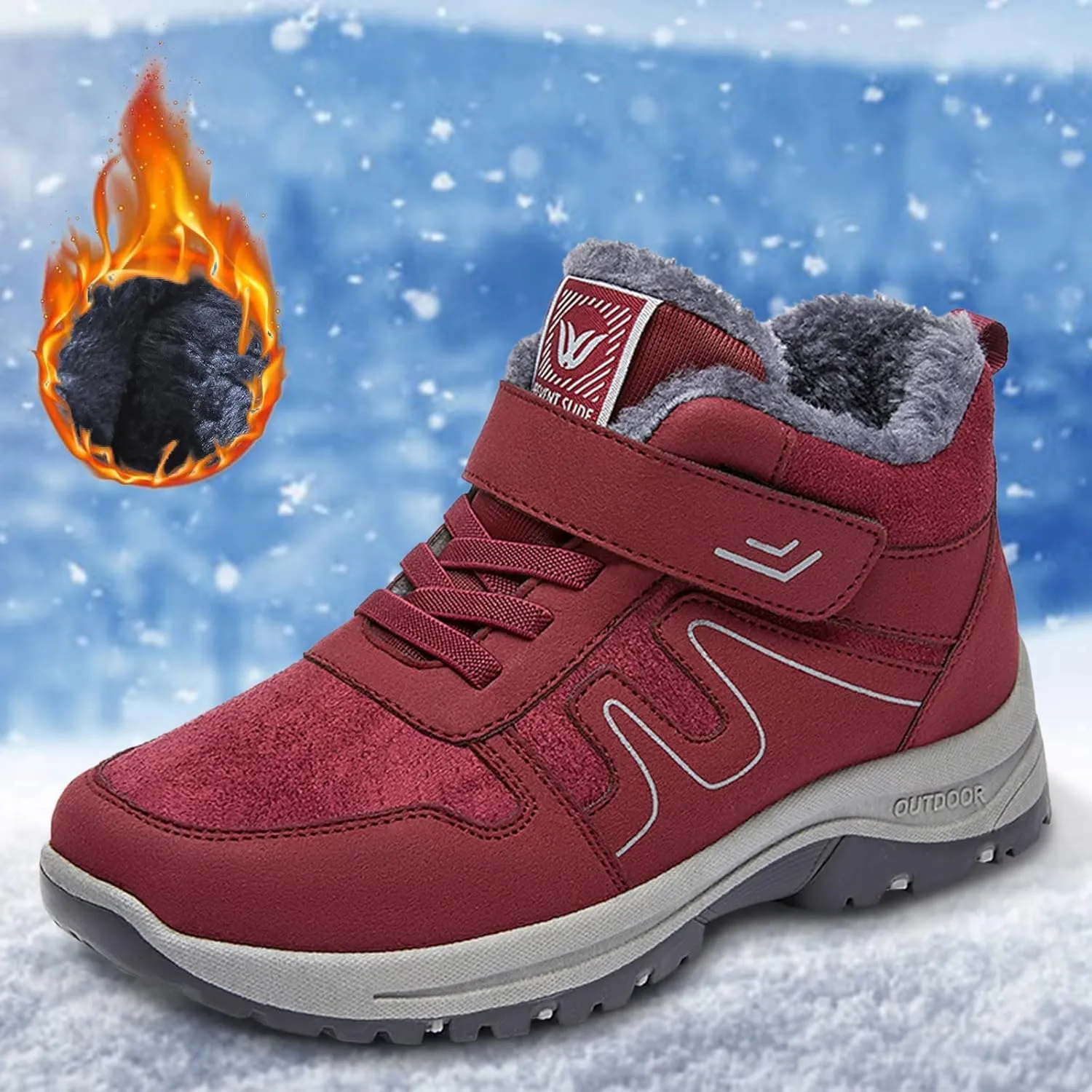 Winter Boots for Women Waterproof Snow Non Slip Womens Winter Fashion 2023 Boots Womens Snow Shoes Waterproof Insulated Zapatos De Nieve Para Mujer Botas Para Nieve De Mujer Sin Cordon