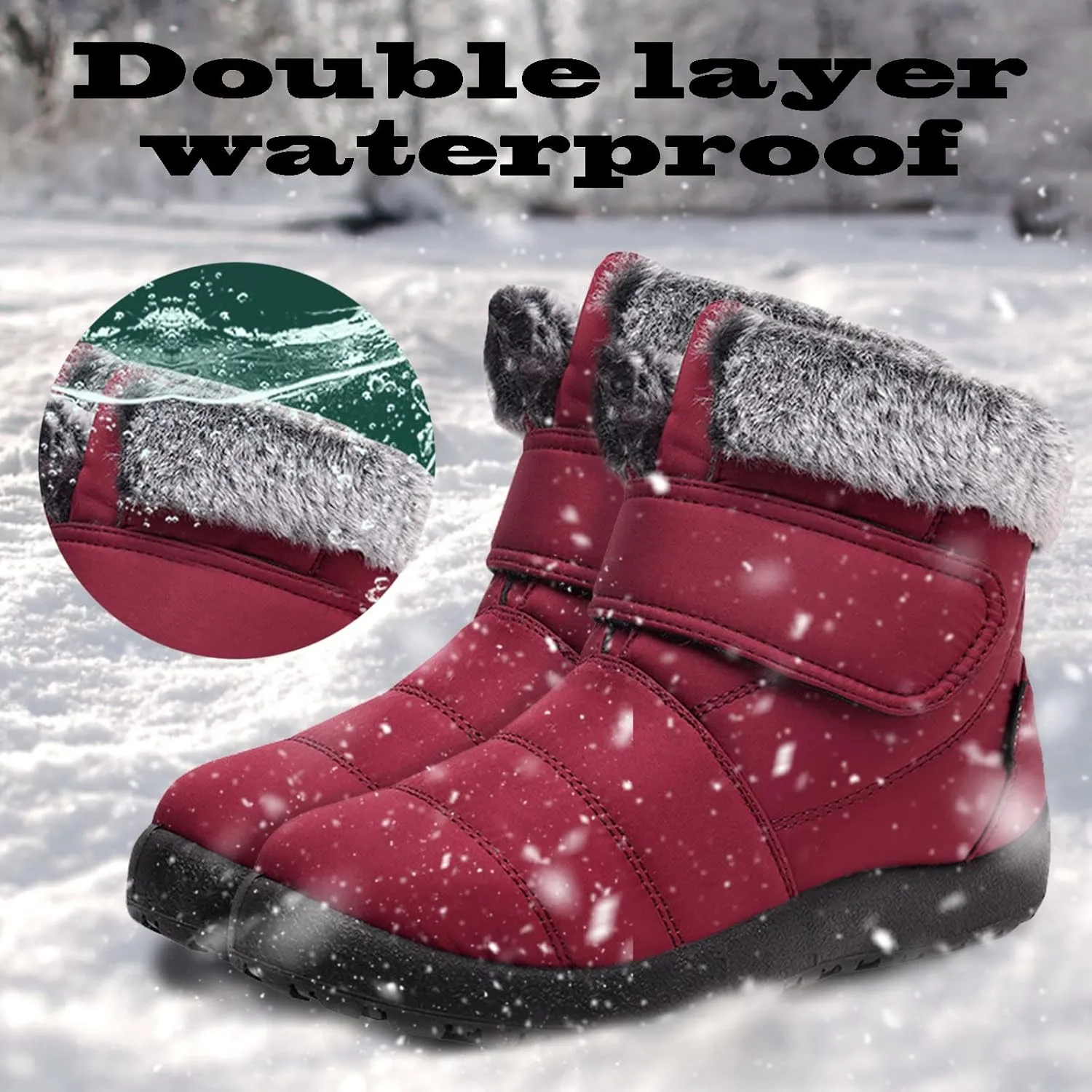 Winter Boots for Women Waterproof Snow Wide Width Women Snow Boot Womens Size 9 Winter Boots Zip Up Winter Boots for Women Waterproof Botas Para Mujer De Invierno De Vestir Elegantes Con Tacon