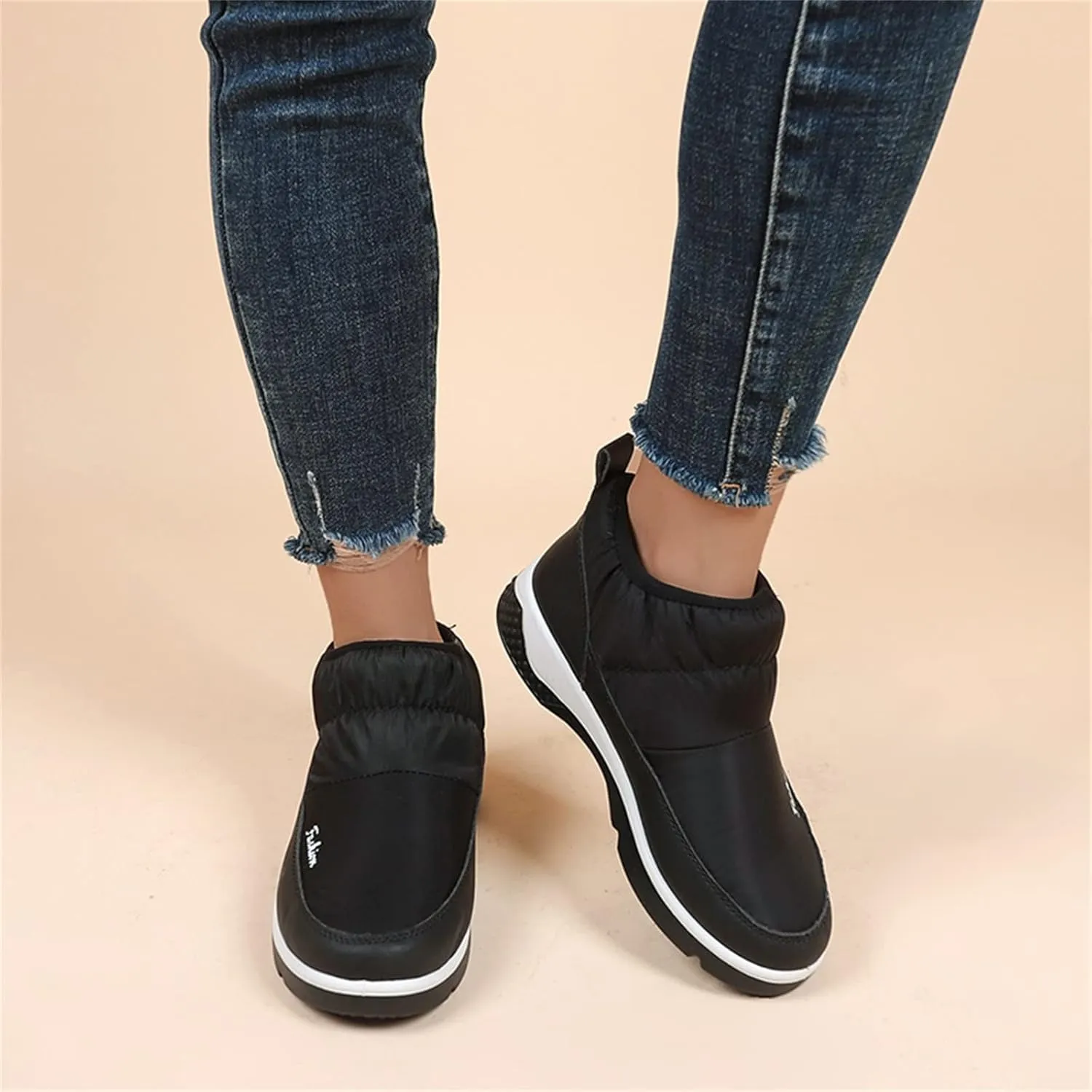 Winter Boots for Women Wide Width Non Slip Winter Boots for Women Waterproof Women Waterproof Winter Boots Tall Snow Boots for Women Botas De Invierno Para Mujer Negros De Piel