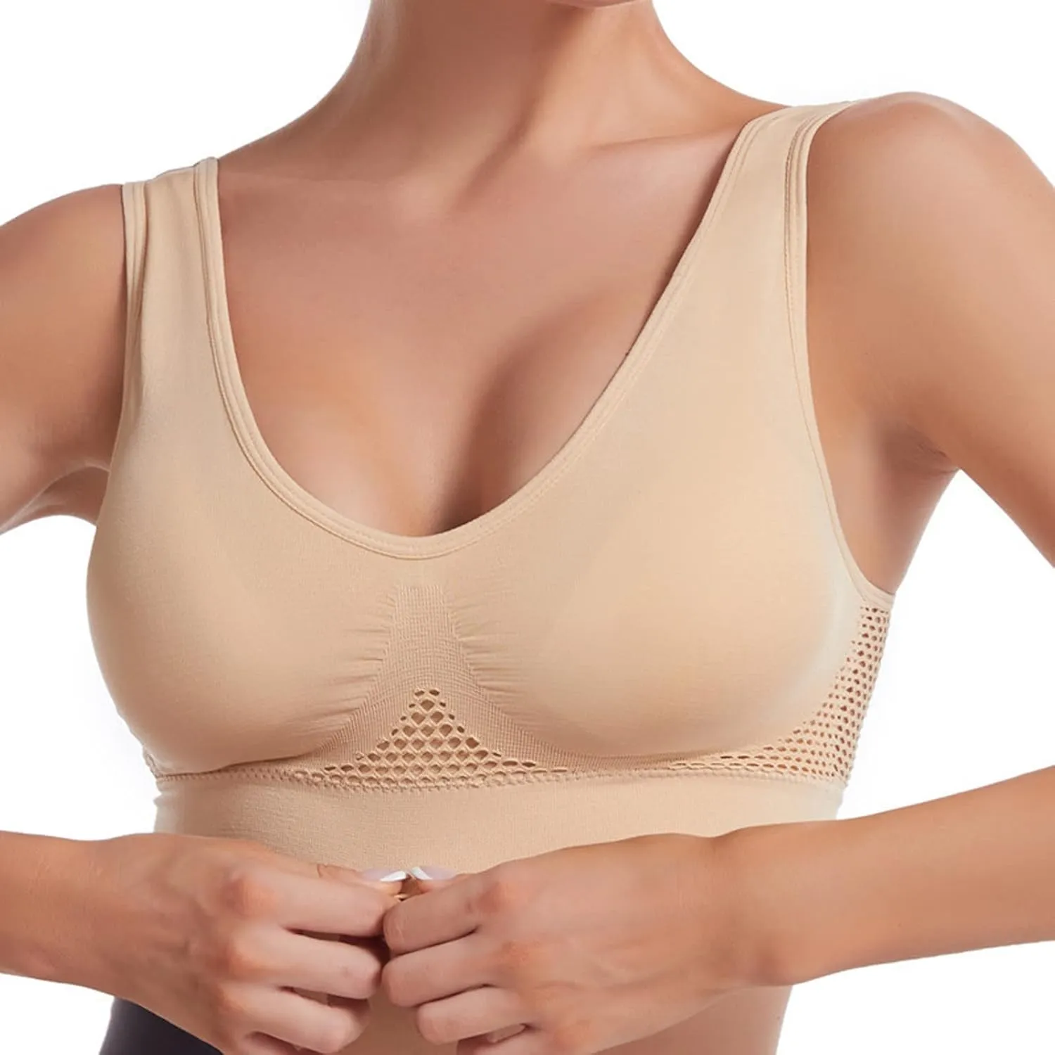 Wirefree Bras for Women Full Coverage No Underwire Everyday Bras Comfortable Bras No Underwire Seamless Everyday Bras