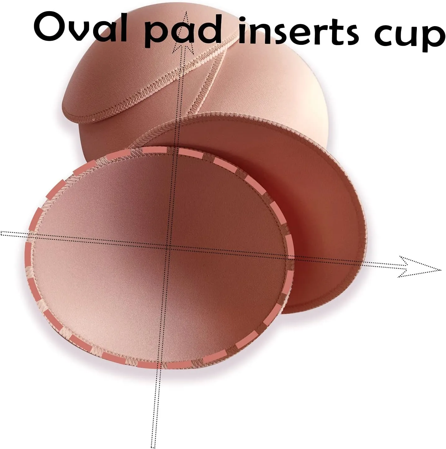 WMugthome 3 Pair Sewn Bra Pads Inserts for Women's Sports Yoga Bra to Hide Nipples or Bra Inserts Push Up