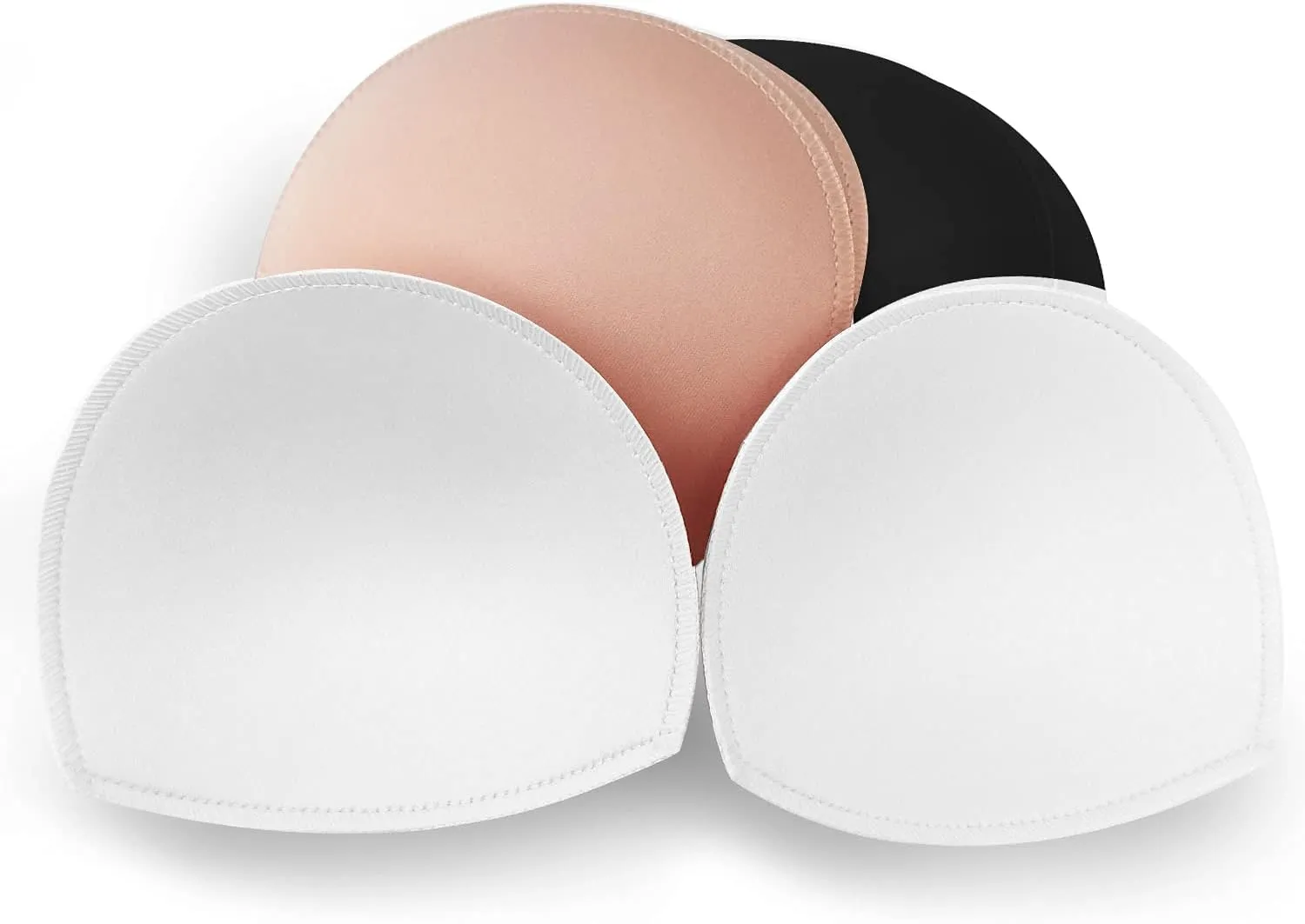 WMugthome 3 Pair Sewn Bra Pads Inserts for Women's Sports Yoga Bra to Hide Nipples or Bra Inserts Push Up